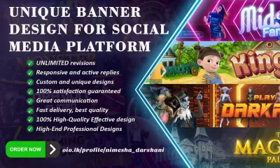design unique banners for youtube twitter facebook twitch linkedin